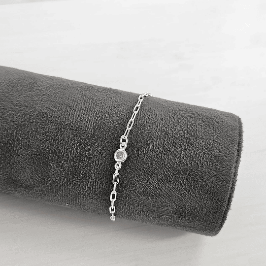 PULSERA PUNTO DE LUZ 17CM ENCH.PLATA