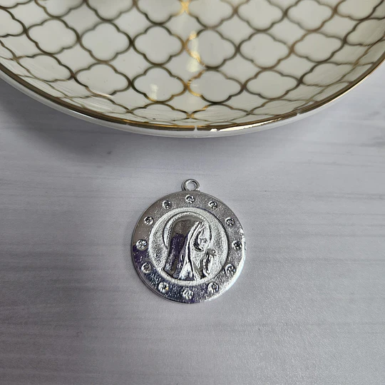 COLGANTE VIRGEN MARÍA CIRCONES ENCH.PLATA