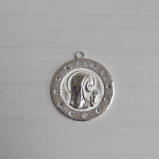 COLGANTE VIRGEN MARÍA CIRCONES ENCH.PLATA