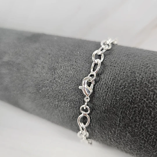 PULSERA ESLABÓN OVALADA 18CM ENCH.PLATA