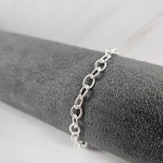 PULSERA ESLABÓN OVALADA 18CM ENCH.PLATA