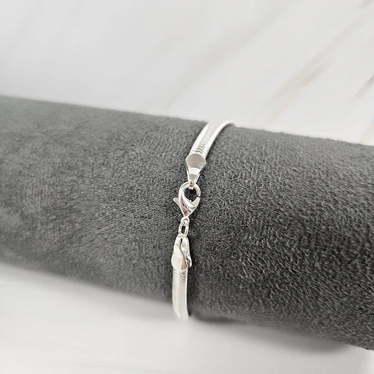 PULSERA CADENA SERPIENTE 18CM ENCH.PLATA