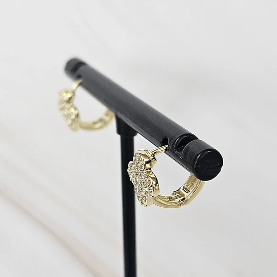 AROS MINI FLOR CIRCÓN ORO