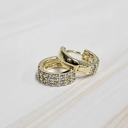 ARGOLLAS CLICK 11MM CIRCÓN ENCH.ORO