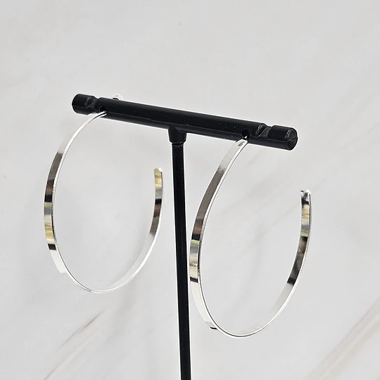 ARGOLLAS PLANAS LISAS GRANDE 45MM ENCH.PLATA