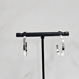 ARGOLLAS PLANAS LISAS PEQUEÑA 25MM ENCH.PLATA