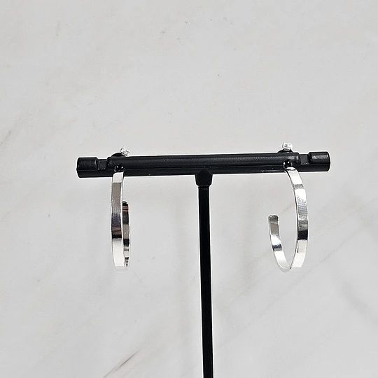 ARGOLLAS PLANAS LISAS PEQUEÑA 25MM ENCH.PLATA