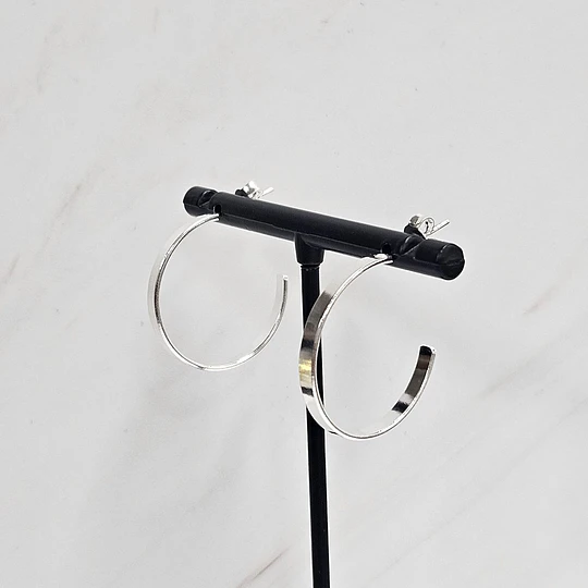 ARGOLLAS PLANAS LISAS PEQUEÑA 25MM ENCH.PLATA