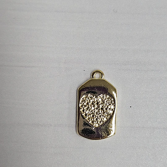 COLGANTE MEDALLA CORAZÓN 17MM ENCH.ORO