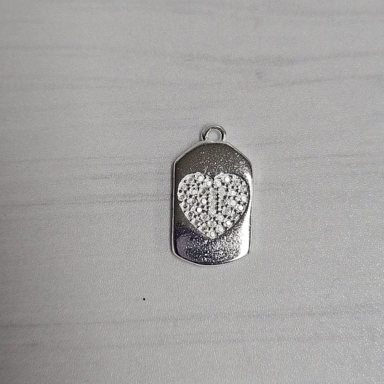 COLGANTE MEDALLA CORAZÓN 17MM ENCH.PLATA