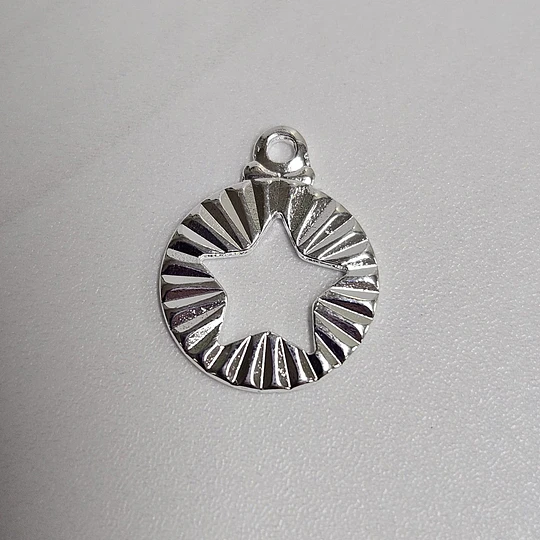 COLGANTE CIRCULAR ESTRELLA CALADA ENCH.PLATA
