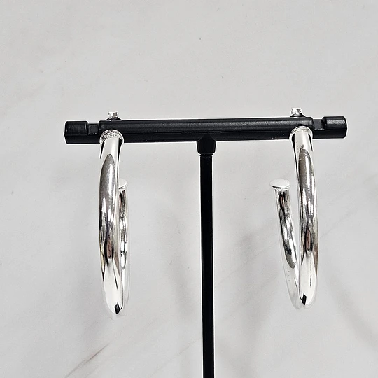 ARGOLLAS LISAS 40MM ENCH.PLATA