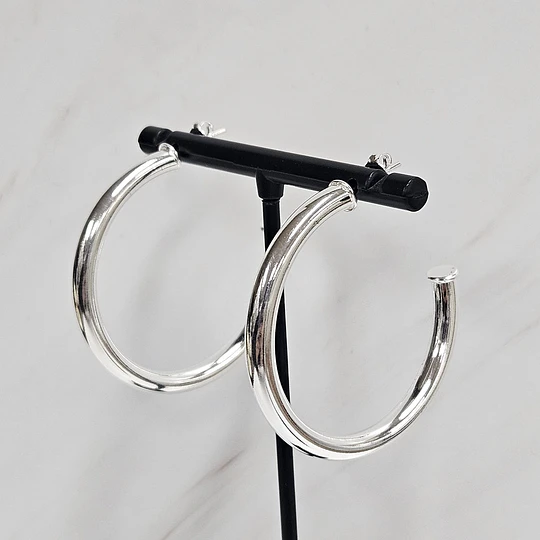 ARGOLLAS LISAS 40MM ENCH.PLATA