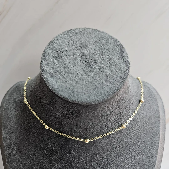 CADENA SIMPLE BOLITAS GRANDES ENCH.ORO