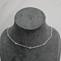 CADENA SIMPLE BOLITAS GRANDES ENCH.PLATA