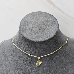 COLLAR CORAZÓN DESTELLO 45CM ENCH.ORO