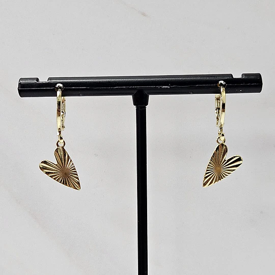 AROS CORAZÓN DESTELLO ENCH.ORO