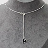 COLLAR Y CORAZÓN NEGRO ENCH.PLATA