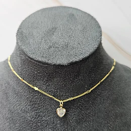 COLLAR CORAZÓN CIRCÓN 45CM ENCH.ORO