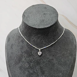 COLLAR CORAZÓN CIRCÓN 45CM ENCH.PLATA