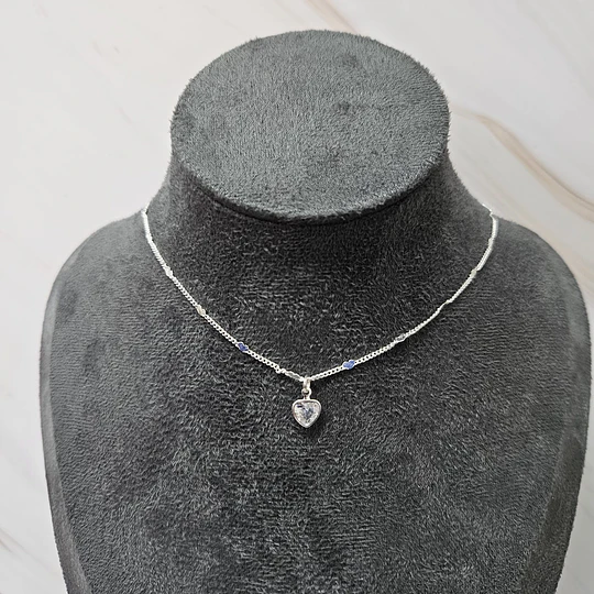 COLLAR CORAZÓN CIRCÓN 45CM ENCH.PLATA