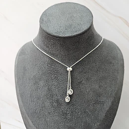 COLLAR AJUSTABLE DOBLE PUNTO DE LUZ ENCH.PLATA