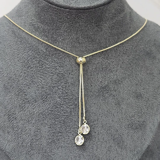 COLLAR AJUSTABLE DOBLE PUNTO DE LUZ ENCH.ORO