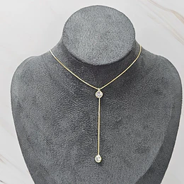 COLLAR DOBLE PUNTO DE LUZ 40CM + ALARGUE ENCH.ORO