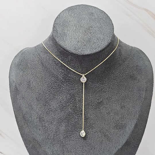 COLLAR DOBLE PUNTO DE LUZ 40CM + ALARGUE ENCH.ORO