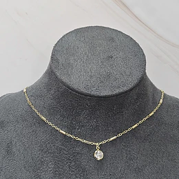 COLLAR CADENA SIMPLE + PUNTO DE LUZ 40CM ENCH.ORO