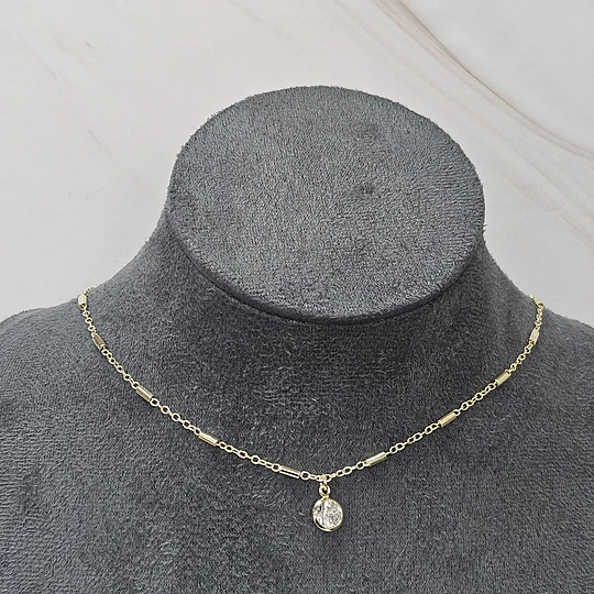 COLLAR CADENA SIMPLE + PUNTO DE LUZ 40CM ENCH.ORO