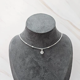 COLLAR CADENA SIMPLE + PUNTO DE LUZ 40CM ENCH.PLATA