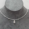 COLLAR CADENA SIMPLE + PUNTO DE LUZ 40CM ENCH.PLATA