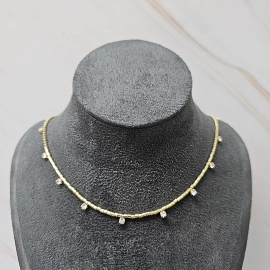 COLLAR/CHOCKER CIRCONES 37CM + ALARGUE ENCH.ORO