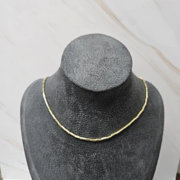 COLLAR MOSTACILLA TUBO LISO 42CM ENCH.ORO