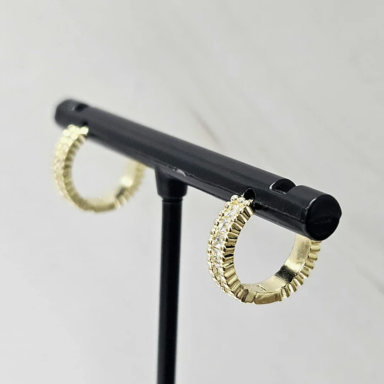 ARGOLLAS CLICK CIRCÓN 13MM ENCH.ORO