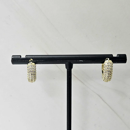 ARGOLLAS CLICK GRUESA CIRCÓN 13MM ENCH.ORO