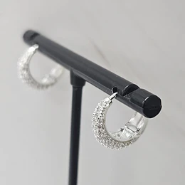 ARGOLLAS CLICK BOTE 13MM CIRCÓN ENCH.PLATA