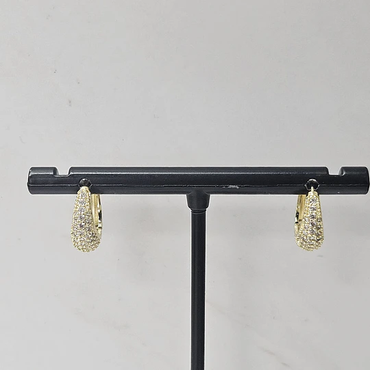 ARGOLLAS CLICK BOTE 13MM CIRCÓN ENCH.ORO