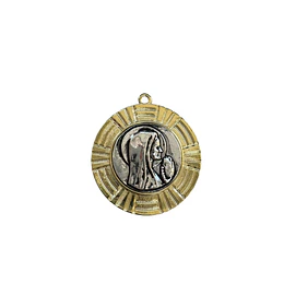 COLGANTE VIRGEN E. DE ORO Y E. DE PLATA ENVEJECIDA 30MM