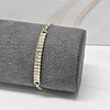 PULSERA MULTIPLES CIRCONES RECTANGULARES 17CM + ALARGUE ENCH.ORO