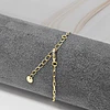 PULSERA MULTIPLES CIRCONES RECTANGULARES NEGRO 16CM + ALARGUE ENCH.ORO