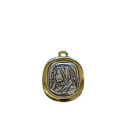 COLGANTE IMAGEN VIRGEN E. DE ORO Y E. DE PLATA ENVEJECIDA 29MM