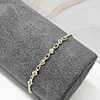 PULSERA ROLO MINI CIRCONES 19CM + ALARGUE ENCH.ORO