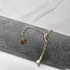 PULSERA TRÉBOL APERLADO COLGANTE 17CM + ALARGUE ENCH.ORO