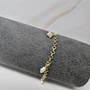 PULSERA TRÉBOL APERLADO COLGANTE 17CM + ALARGUE ENCH.ORO