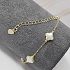 PULSERA TRÉBOL APERLADO 17CM + ALARGUE ENCH.ORO