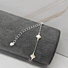 PULSERA MINI TRÉBOL APERLADO 17CM + ALARGUE ENCH.PLATA