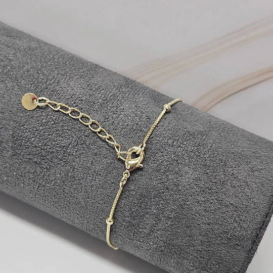 PULSERA VENECIANA BOLITA + PUNTO DE LUZ 18CM ENCH.ORO