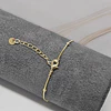 PULSERA VENECIANA BOLITA + PUNTO DE LUZ 18CM ENCH.ORO